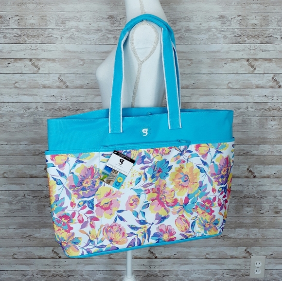 geckobrands Bags Gecko Brands Oversized Beach Tote Bag Floral